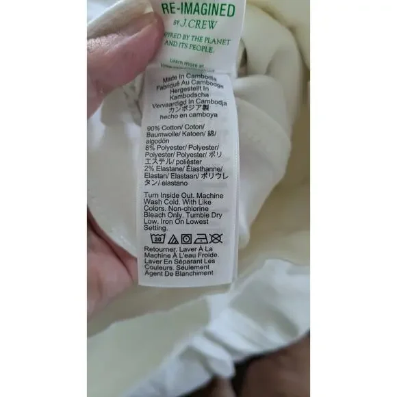 J. Crew Factory High Rise Flare Crop White Denim Jeans - Picture 9 of 9